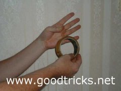 Placing tape on thumb