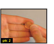 Coin trick demonstration.