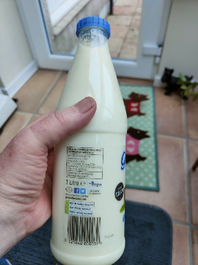 Image of a bottle of cold refreshing milk
