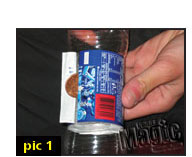 Cut small slit in bottle.