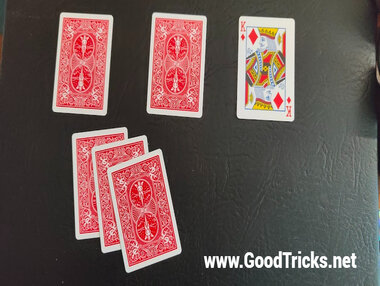 Spectator selects a row of playing cards.